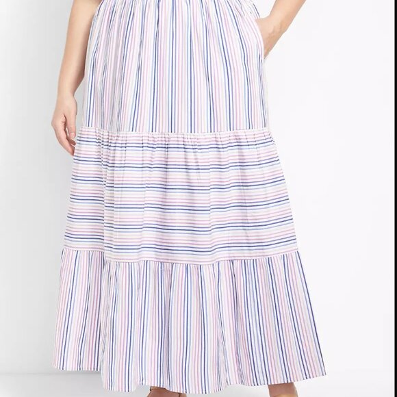 Mixed-Stripe Tiered Maxi Skirt Set - Picture 2 of 3